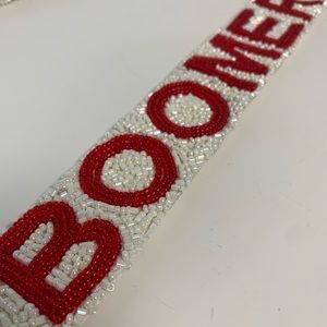 Boomer Sooner Beaded Purse Strap and Clear Bag